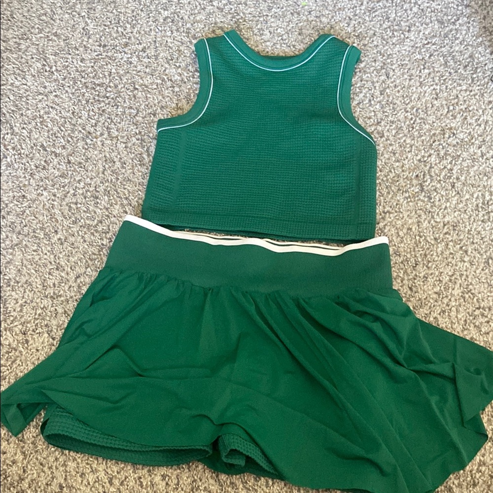 Green Tennis Tank and Skort Set